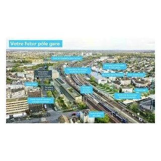 Projet architectural de la nouvelle gare de Melun, symbole du dveloppement urbain local. Situe juste en face, La Passerelle bnficie dun emplacement premium pour les investisseurs LMNP avec bail civil.