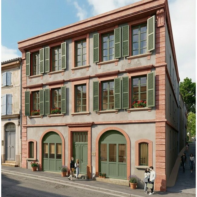 Fa�ade de la r�sidence Villa Nova � Montauban � investissement immobilier en d�ficit foncier et dispositif Denormandie en centre-ville historique�